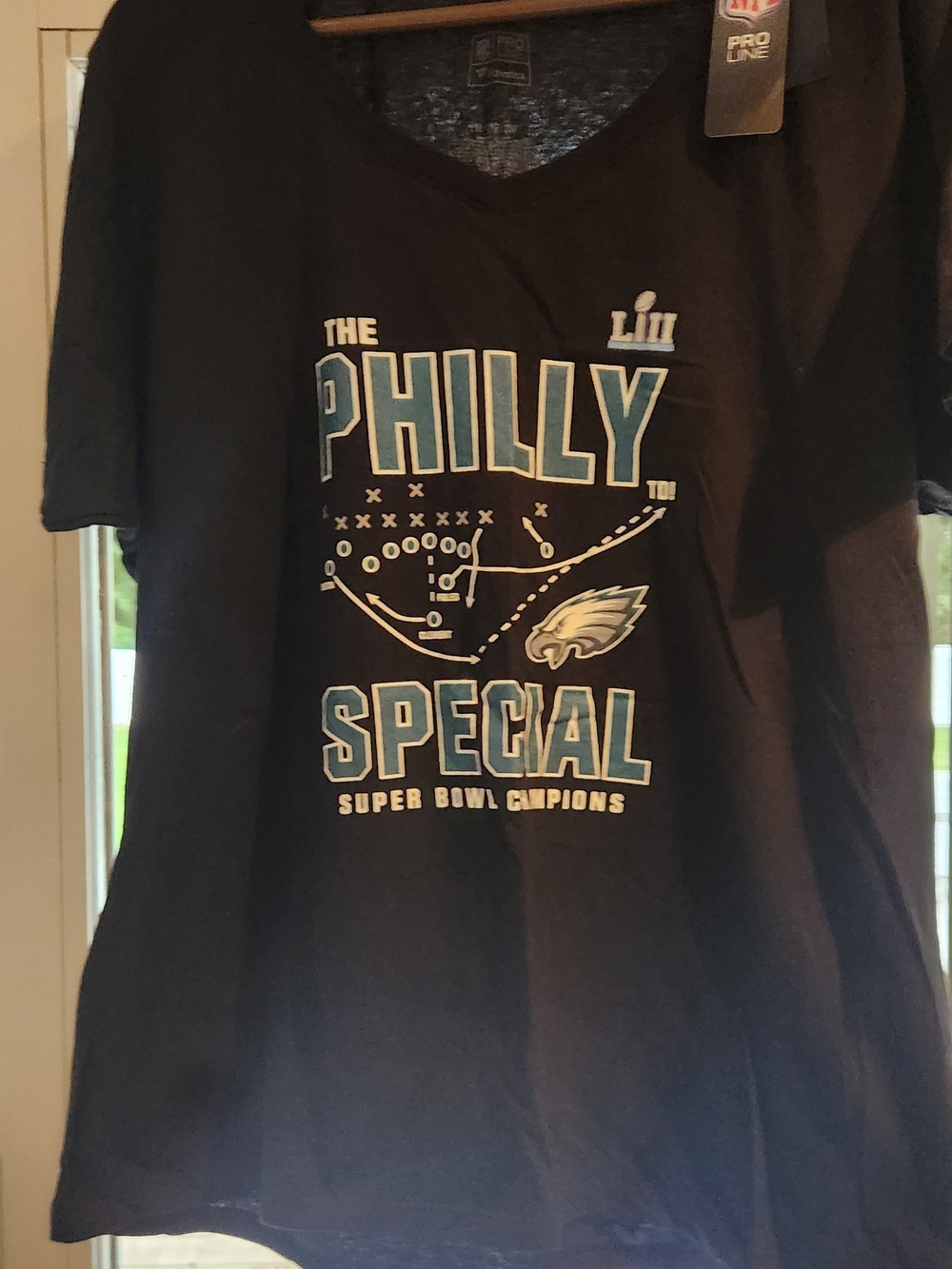 Fanatics Philadelphia Eagles Super Bowl LII NFL Football Black Shirt Womens 2XL